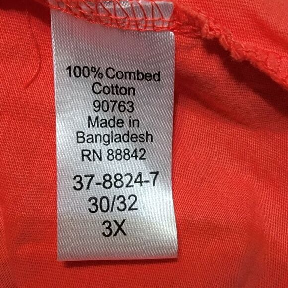 #057 Roaman's Coral top with cutouts on 3-quarter length sleeves.Sze. 30/32W - Picture 4 of 6